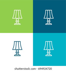 Lamp green and blue material color minimal icon or logo design