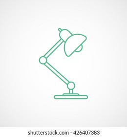 Lamp Green Flat Icon On White Background