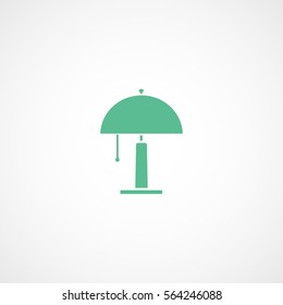Lamp Green Flat Icon On White Background