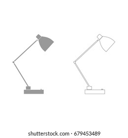 Lamp grey set  icon .