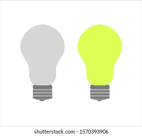 Lamp with grey and yellow colors illustration design. light bulb clip art logo icon. Colored incandescent lamp or incandescent light globe.