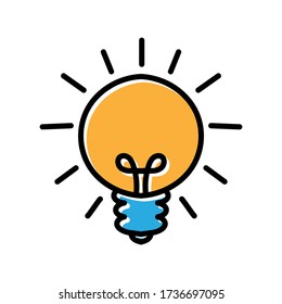 lamp hand drawn icon vector design