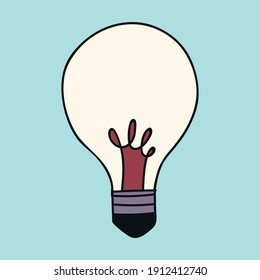 Lamp hand drawn vector on solid background