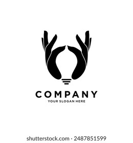 Lamp hand vector logo modern