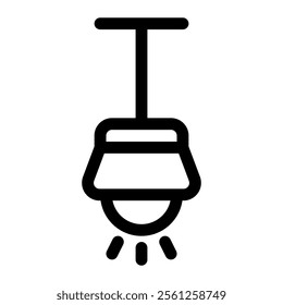 Lamp hanging icon with simple and line style