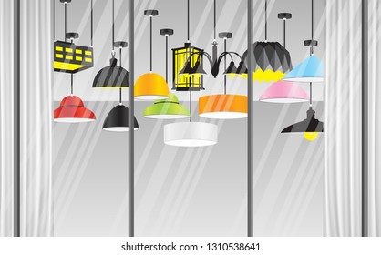 Lamp hanging in the shop