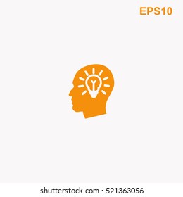 Lamp in head vector icon