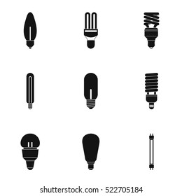 Lamp for home icons set. Simple illustration of 9 lamp for home vector icons for web