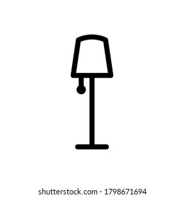 Lamp (Home and Living Furniture) icon outline vector. isolated on white background