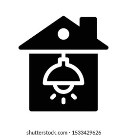 lamp house glyph flat vector icon