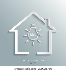 a lamp in the house idea vector illustration