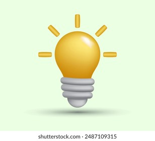 Lamp icon 3D Style, cute and stylist, suitable for web, apps, or as design element