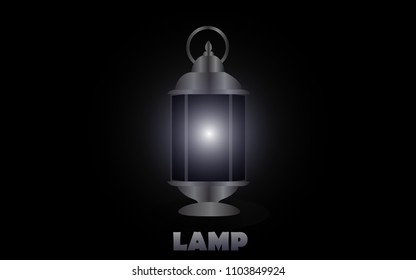 Lamp icon with black background