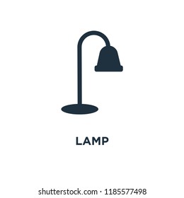 Lamp icon. Black filled vector illustration. Lamp symbol on white background. Can be used in web and mobile.