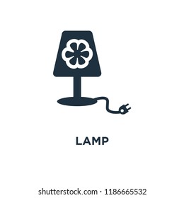 Lamp icon. Black filled vector illustration. Lamp symbol on white background. Can be used in web and mobile.