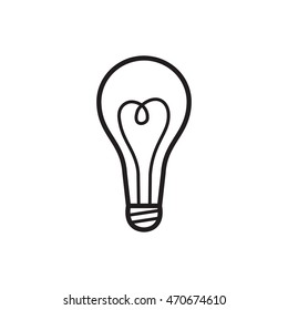 Lamp icon. Black and white
