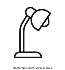 Lamp icon black and white vector outline sign