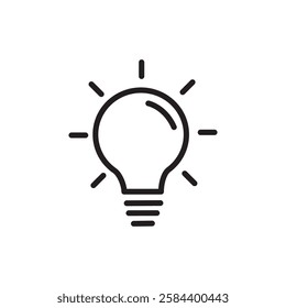 Lamp icon black and white vector outline sign
