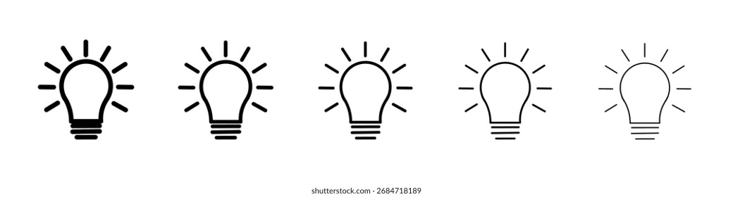 Icono de la lámpara signo de Vector blanco y negro