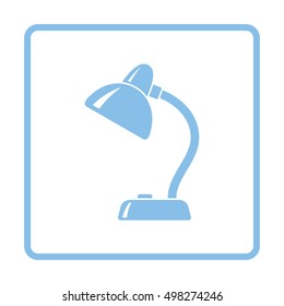Lamp icon. Blue frame design. Vector illustration.