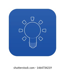 Lamp icon blue vector isolated on white background