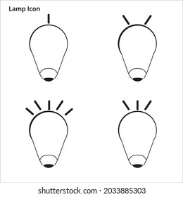 lamp icon - bright, flat, level of brightness