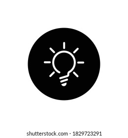 Lamp icon in circle sign