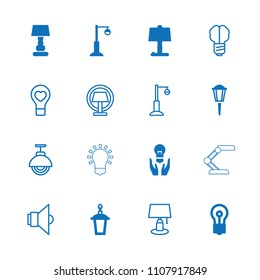 Lamp icon. collection of 16 lamp filled and outline icons such as bulb. editable lamp icons for web and mobile.