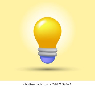 Lamp icon design, cute 3d style, suitable for an apps, website, or as design element.