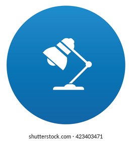 Lamp icon design on blue background,vector