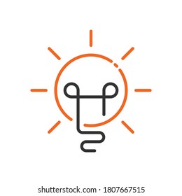 Diseño del icono de la lámpara sobre fondo blanco