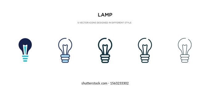 lamp icon in different style vector illustration. two colored and black lamp vector icons designed in filled, outline, line and stroke style can be used for web, mobile, ui