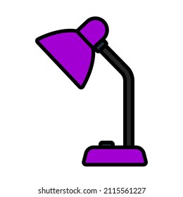 Lamp Icon. Editable Bold Outline With Color Fill Design. Vector Illustration.