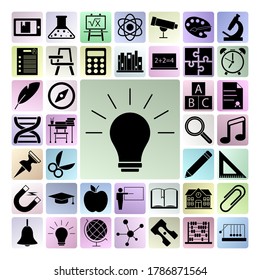 lamp icon in education set of vector illustrations