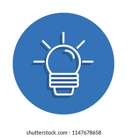 Lamp icon. Element of education for mobile concept and web apps icon. Thin line icon with shadow in badge for website design and development, app development on white background