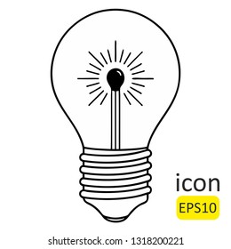 lamp icon, flash of ideas, decisions.