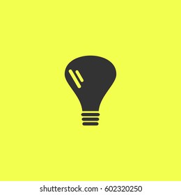 Lamp icon flat. 