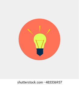 lamp icon, flat design