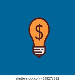 lamp icon flat design