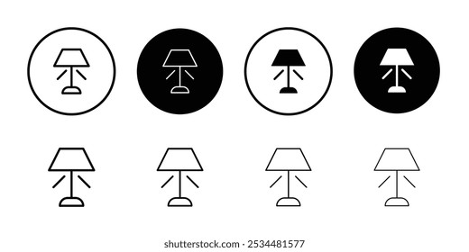 Lamp icon Flat fill set collection