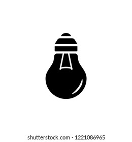 Lamp Icon in Flat & Glyph Style As A Sign or Symbol Isolated on White Background. 