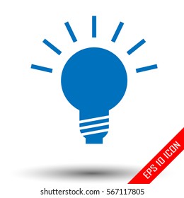 Lamp icon. Flat simple icon of lamp isolated on a white background. Lamp vector illustration.