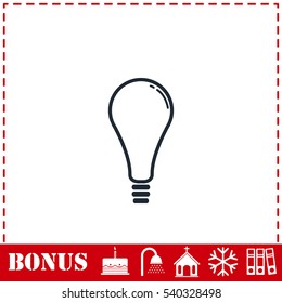 Lamp icon flat. Simple vector symbol and bonus icon