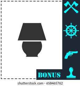 Lamp icon flat. Simple vector symbol and bonus icon