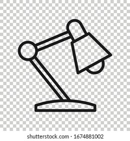 Lamp icon in flat style. Lightbulb vector illustration on white isolated background. Electricity business concept.