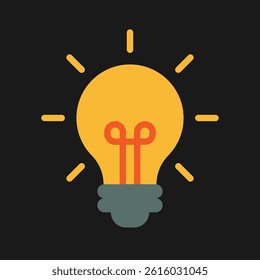 Lamp icon in a flat style. A modern and minimalist financial icon