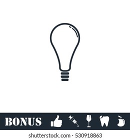 Lamp icon flat. Vector illustration symbol and bonus pictogram