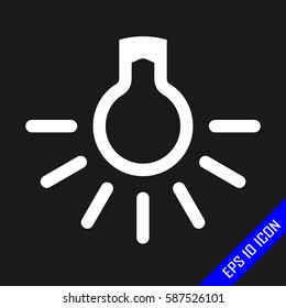 Lamp icon. Flat icon of Lamp. Lamp vector picture. White lamp on black background.