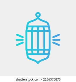 Icono de lámpara en el estilo de gradiente sobre ramadan, uso para presentación de aplicaciones móviles del sitio web