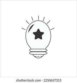 Lamp icon. Idea bulb vector illustration.